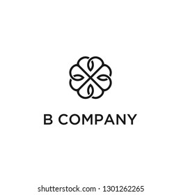 Letter B Circle With Leaf Circle Logo Design Template Vector