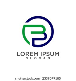 Plantilla de diseño del logotipo de la línea circular de la letra B.