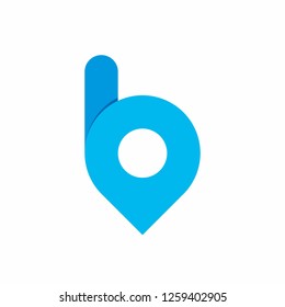 Letter B Circle Location Maps Business Company Vector Logo Design