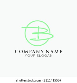 letter B circle logo design vector