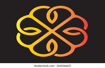 Plantilla de diseño de logotipo de círculo de letra B. Impresionante letra B con el logo de círculo de hoja. Una letra B logotipo de lineart.
