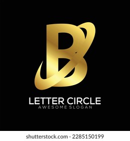 Buchstabe b mit Logo des Kreises Design luxuriöse Farbverlauf-bunt