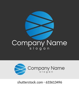 Letter B circle Logo Design template
