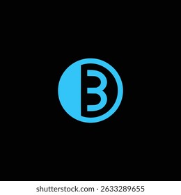 Letra B Círculo Minimalismo Logotipo Ilustración vectorial Diseño de Plantilla