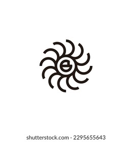 Letter B in circle, technology geometric symbol simple logo vector
