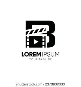 Letter B Clapperboard Logo Design Vector Icon Graphic Emblem Illustration