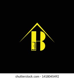 Letter B Clean and Minimal Initial Based Logo Design. Real estate business logo icon
