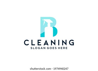 Letter B for cleaning clean service Maintenance for car detailing, homes logo icon vector.