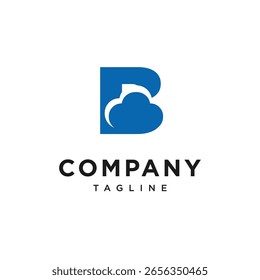 Letra B Vector de icono de logotipo de nube