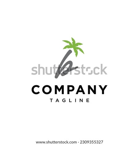 
Letter B coconut tree beach logo icon vector template.eps