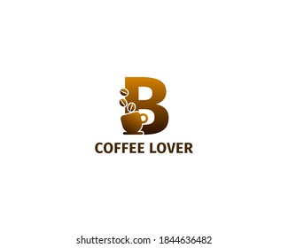 letter B coffe and cup logo template