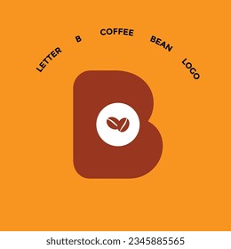 Letter b with coffee bean logo. 
Suitble for coffee shop logo template.