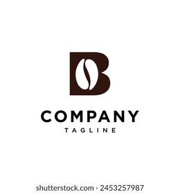 Letter B Coffee bean logo icon vector template.eps