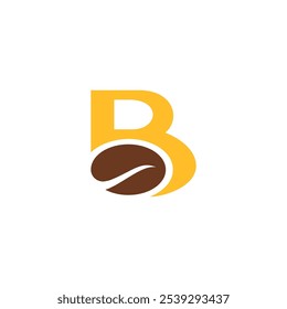 Letter B with coffee bean logo for coffee shop