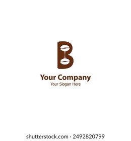 letter b with coffee beans silhouette.