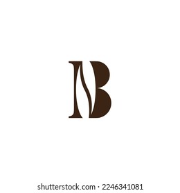 letter B and coffee beans vector illustration for an icon,symbol or logo. suitable for coffee shop logo