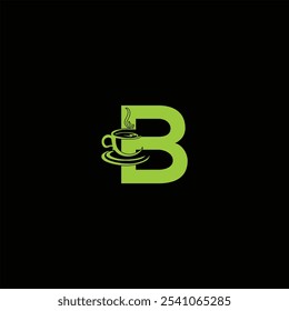 Letter B Coffee Cup, Tea, Chocolate, Logo Design Template Inspiration, Vector Illustration.