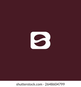 Letra B ícone de logotipo de café design de vetor plano