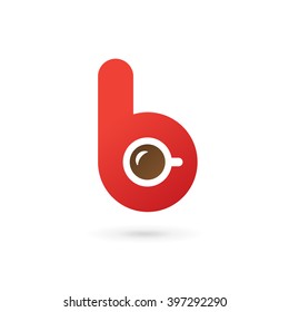 Letter B coffee logo icon design template elements