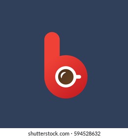 Letter B coffee logo icon design template elements 