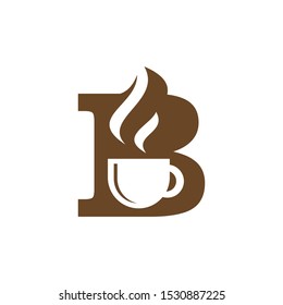 Letter B Coffee Shop and Cafe Restaurant Logo Vector Design