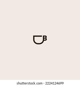 letter B coffee vector illustration