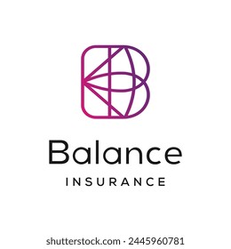 letter b color gradation line art, balance design inspiration