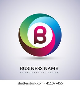 Letter B colorful in the circle logo. Vector design template elements for your application or company identity.