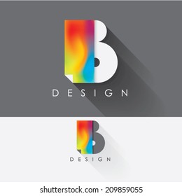 letter b colorful design element for business