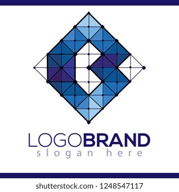 Letter B Colorful Dots logo with Modern line Cross Square shape, Connect Technology and Digital, Blockchain, Bitcoin Cryptocurrency data concept