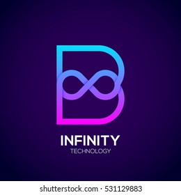 Letter B Colorful Infinity logo,loops,Vector Logo template