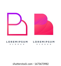 Letter B colorful logo design ready to use