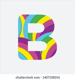 letter B colorful for logo - vector - template - illustraton