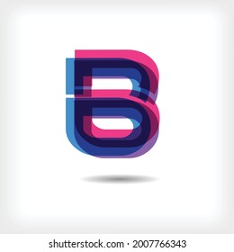 Letter B Colorful Multiply Shape Logo Design Element
