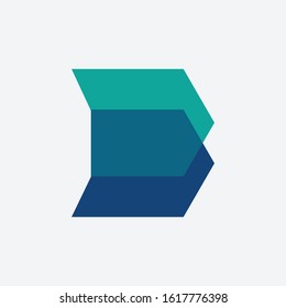Letter B Colorful Poly Overlay Logo Design Template Element. Technology digital concept. - vector