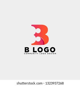 letter b community human logo template vector illustration icon element isolated