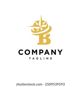 Letra B Ícone de logotipo da bússola vetor