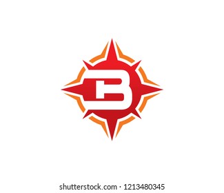 Letter B Compass Logo Template Design Vector, Emblem, Concept Design, Creative Symbol, Icon