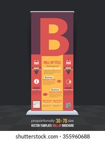 Letter B Concept Business Roll-Up Banner Template, Vertical Advertising Design