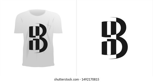letter B concept design on t-shirts. Creative design concepts