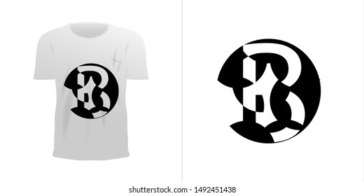 letter B concept design on t-shirts. Creative design concepts