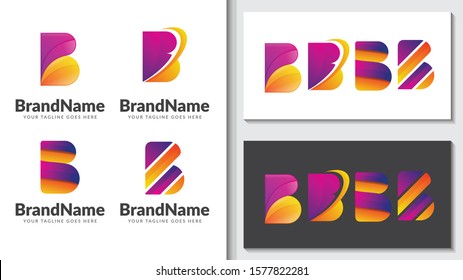 Letter B Concept Modern Gradient Logo Stock Vector (Royalty Free ...