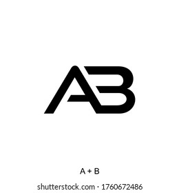 los conceptos de letra A y B para el nombre inicial o el nombre de la empresa. Diseño tipográfico de AB. Diseño de logotipo con concepto de letra inicial.
