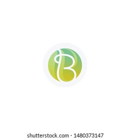 Letter B in the convex and cocave circlr element. B logo vector template