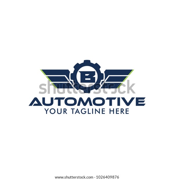 Letter B Creative Automotive Logo Design Template\
with wing symbol