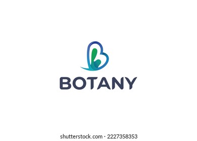 Letter B creative natural leafy health care green environmental logo