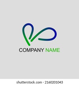 Letter B creative simple butterfly logo line art