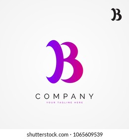 Letter B. Creative symbol in modern colors. Vector illustration