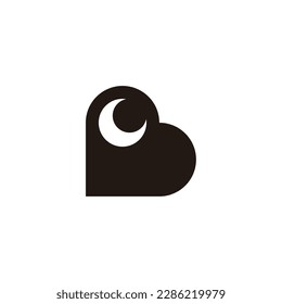 Letter B crescent moon geometric symbol simple logo vector