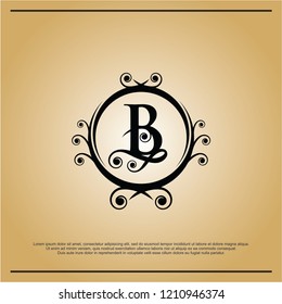 letter b , Crest logo, Hotel logo, luxury letter monogram vector logo design, Fashion brand identity, Vector logo template, icon and emblem